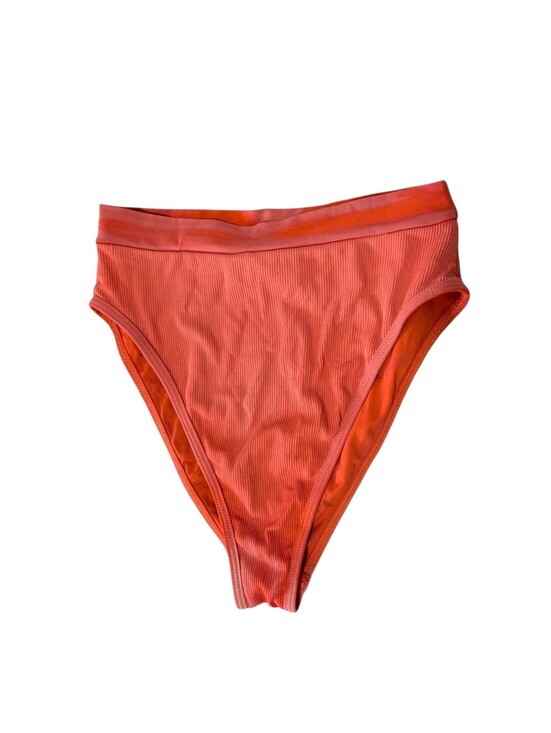 l*space Other - LA SPACE High-Waist Ribbed Bikini Bottoms - Coral Orange